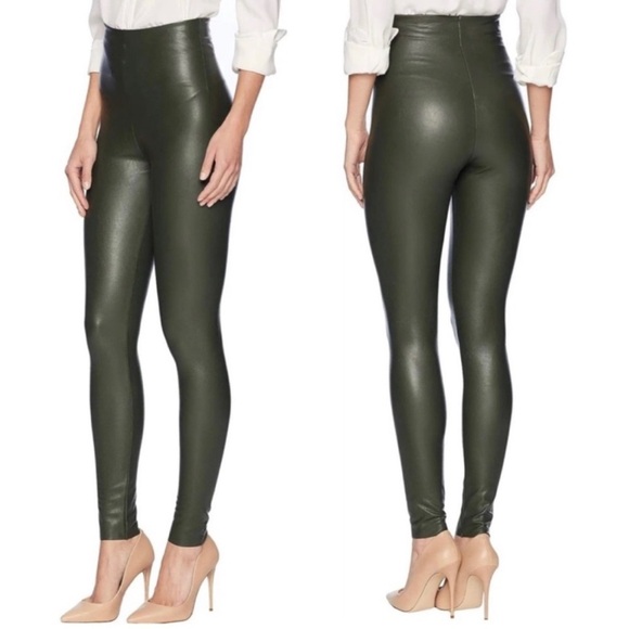 Commando Perfect Control High Rise Faux Leather Leggings in Pine Size Large - Picture 1 of 10